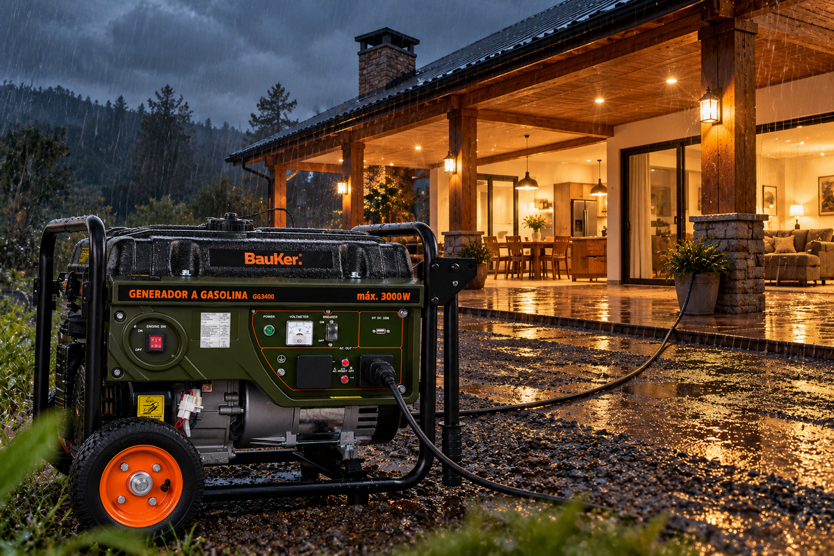 GENERADOR ELECTRICO BAUKER GASOLINA PT M- 3000 W