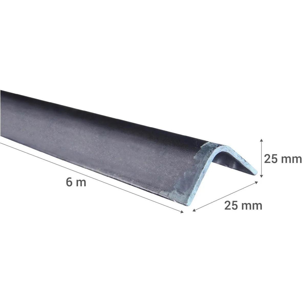 ANGULO DOBLADO DE ACERO DE (25X25X2mm) EN 6Mt