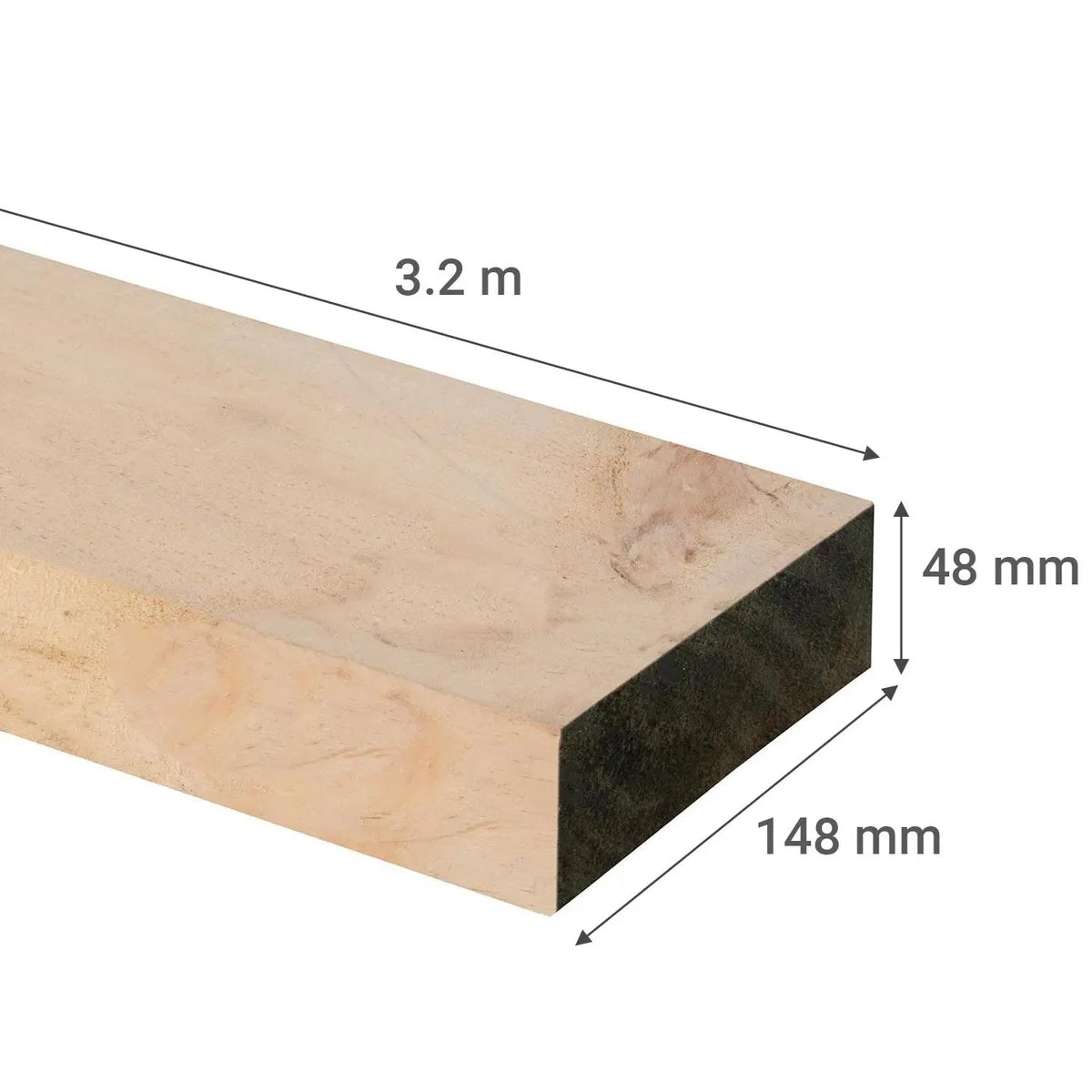 PINO DIMENSIONADO VERDE 2x6x3.2Mt.