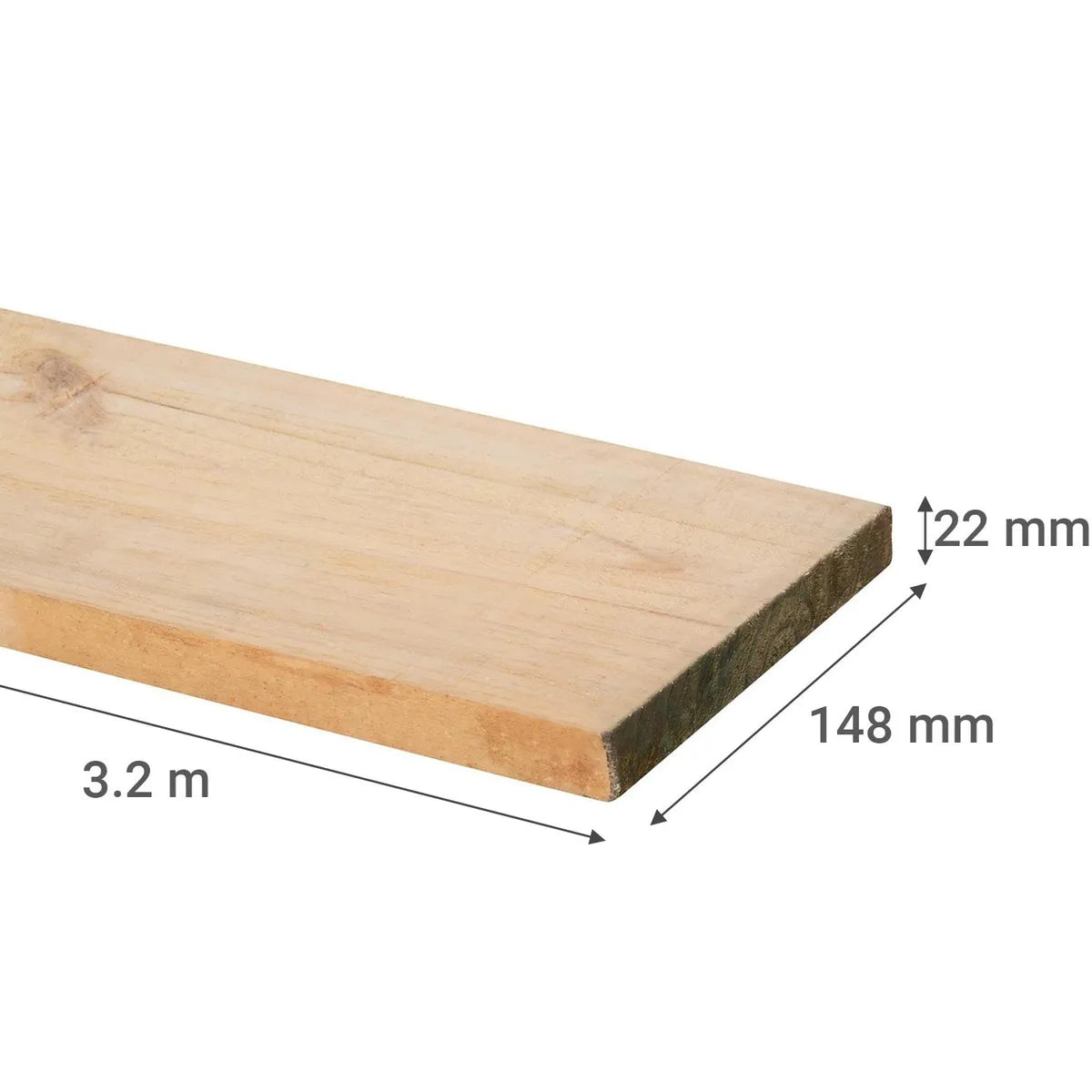 PINO DIMENSIONADO VERDE 1x6x3.2Mt.
