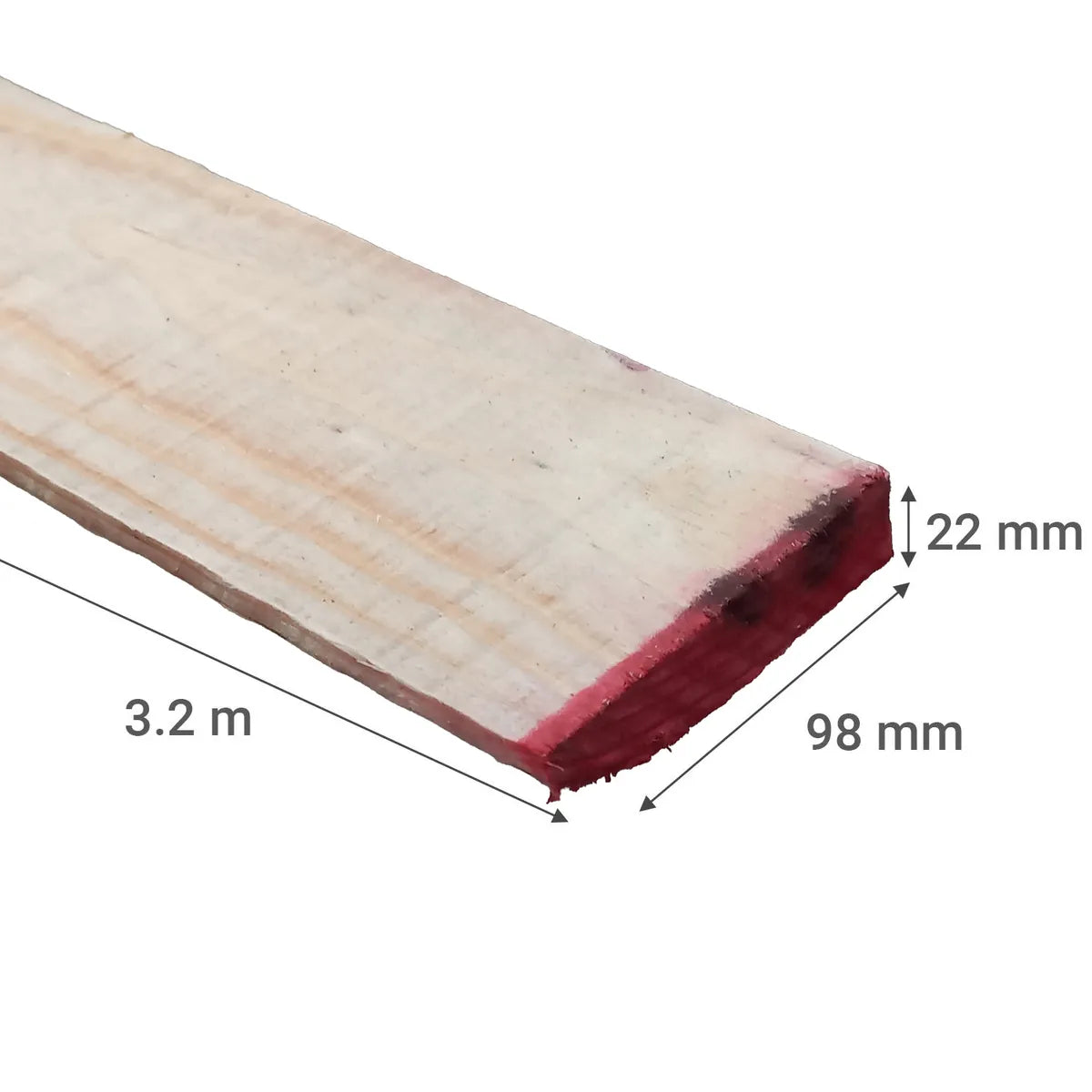 PINO VERDE TABLA TAPA CANTEADA 1x4x3.2Mt