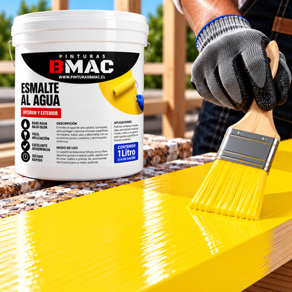 ESMALTE AL AGUA SEMIBRILLO BMAC 1/4 GL
