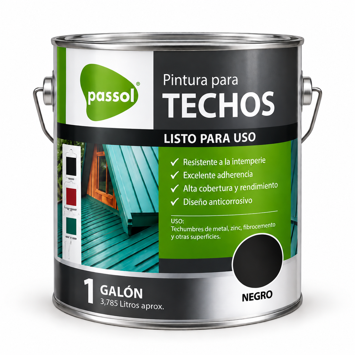 PINTURA PARA TECHO PASSOL (NEGRO) GALON