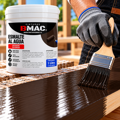 ESMALTE AL AGUA SEMIBRILLO BMAC 1/4 GL