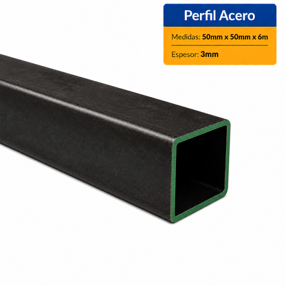 PERFIL CUADRADO ACERO DE (50x50x3mm) EN 6 Mt.