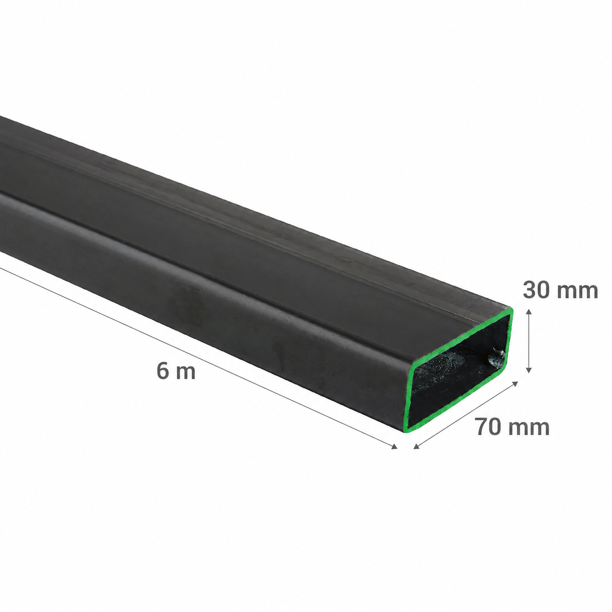 PERFIL RECTANGULAR ACERO (70x30x3mm) EN 6Mt.