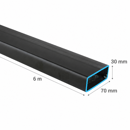 PERFIL RECTANGULAR ACERO (70x30x2mm) EN 6Mt.