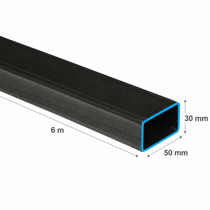 PERFIL RECTANGULAR ACERO (50x30x2mm) EN 6Mt.