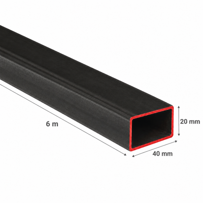 PERFIL RECTANGULAR ACERO (40x20x1.5mm) EN 6Mt.