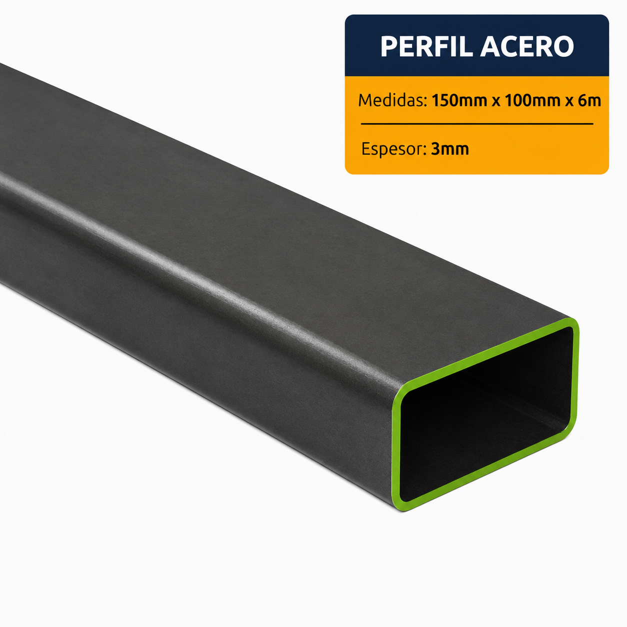 PERFIL RECTANGULAR ACERO (150x100x3mm) EN 6Mt.