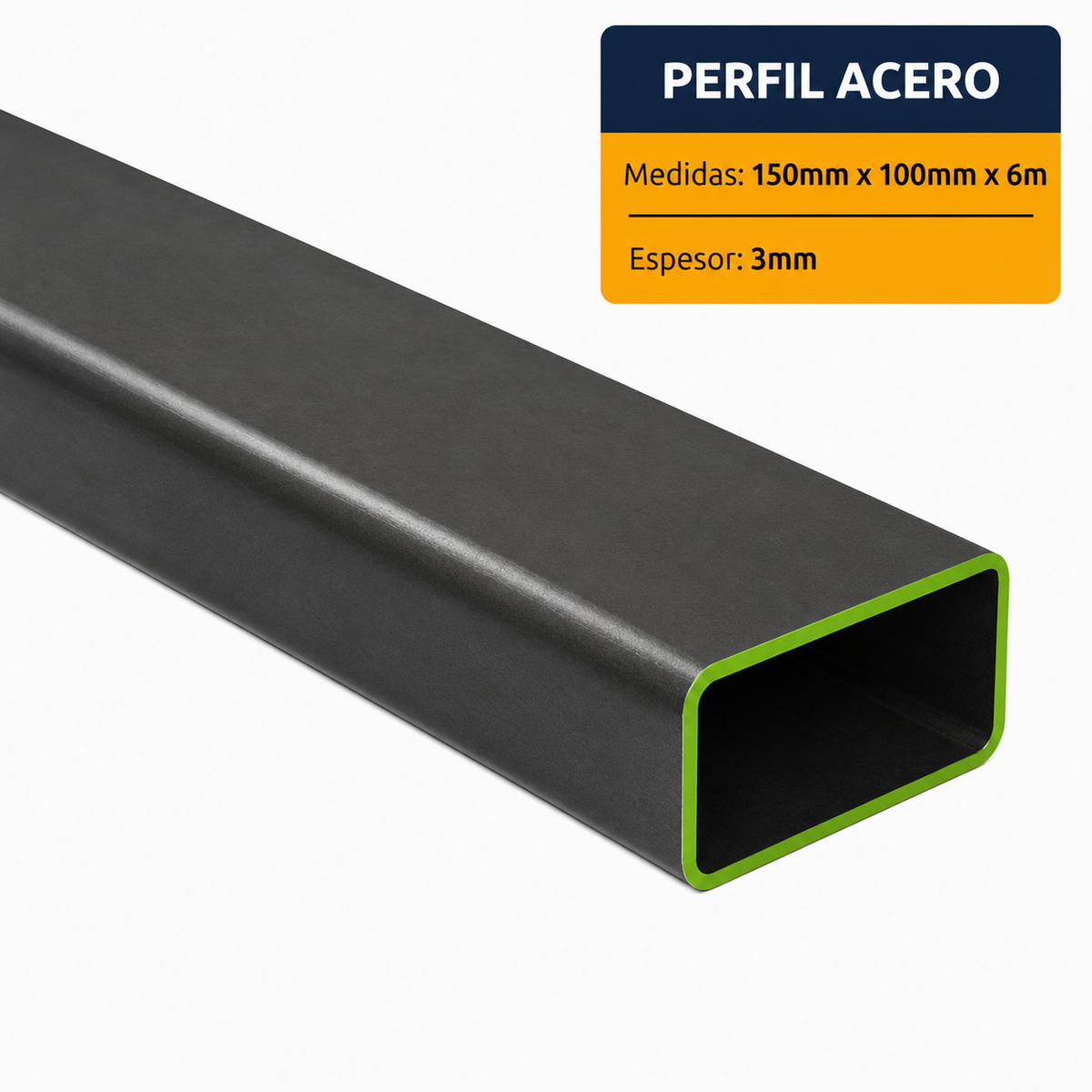 PERFIL RECTANGULAR ACERO (150x100x3mm) EN 6Mt.
