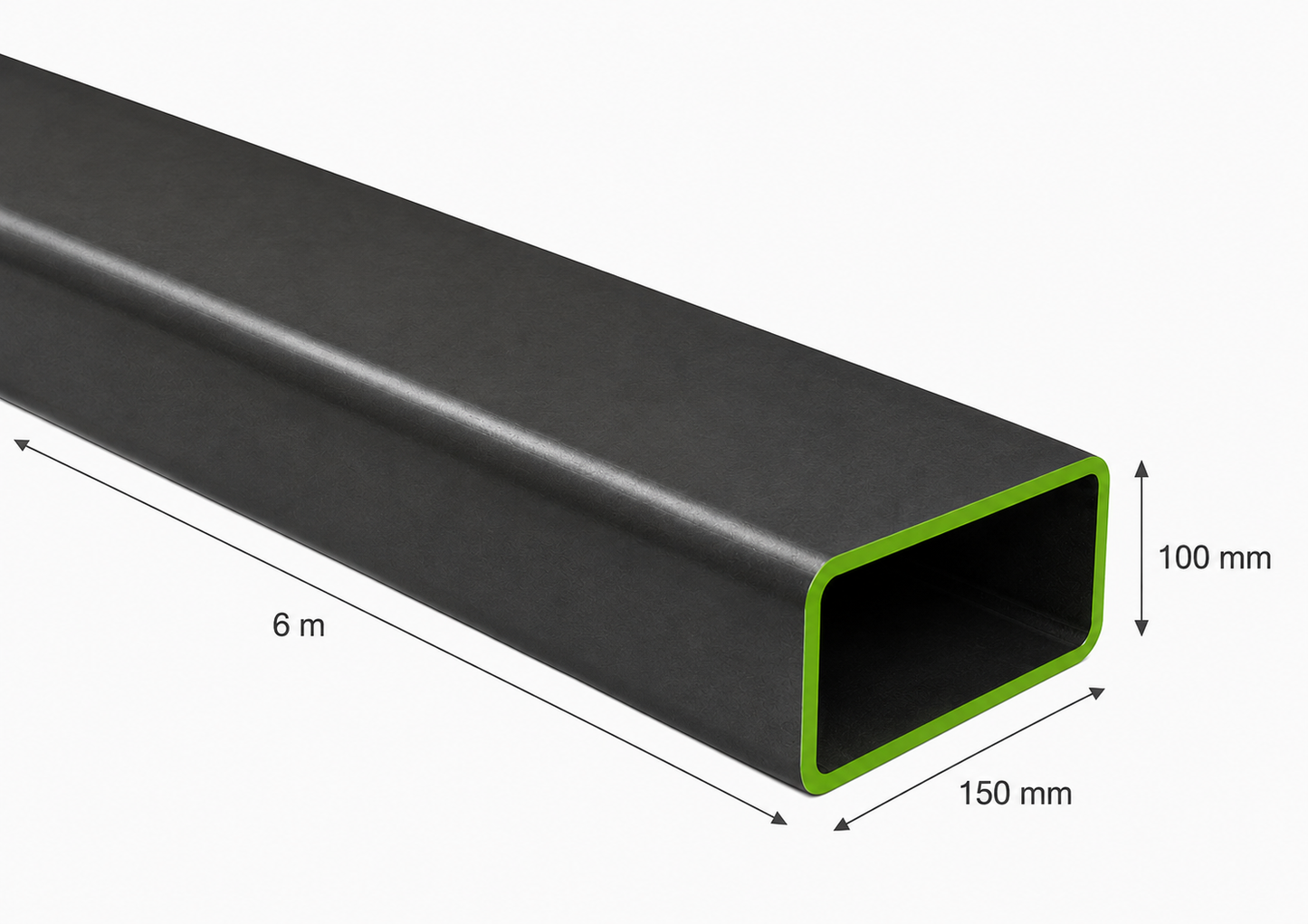 PERFIL RECTANGULAR ACERO (150x100x3mm) EN 6Mt.