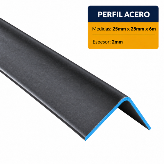 ANGULO DOBLADO DE ACERO DE (25X25X2mm) EN 6Mt
