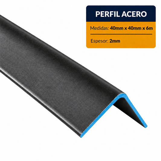ANGULO DOBLADO DE ACERO DE (40X40X2mm) EN 6Mt