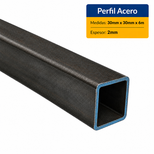 PERFIL CUADRADO ACERO DE (30x30x2mm) EN 6 Mt.