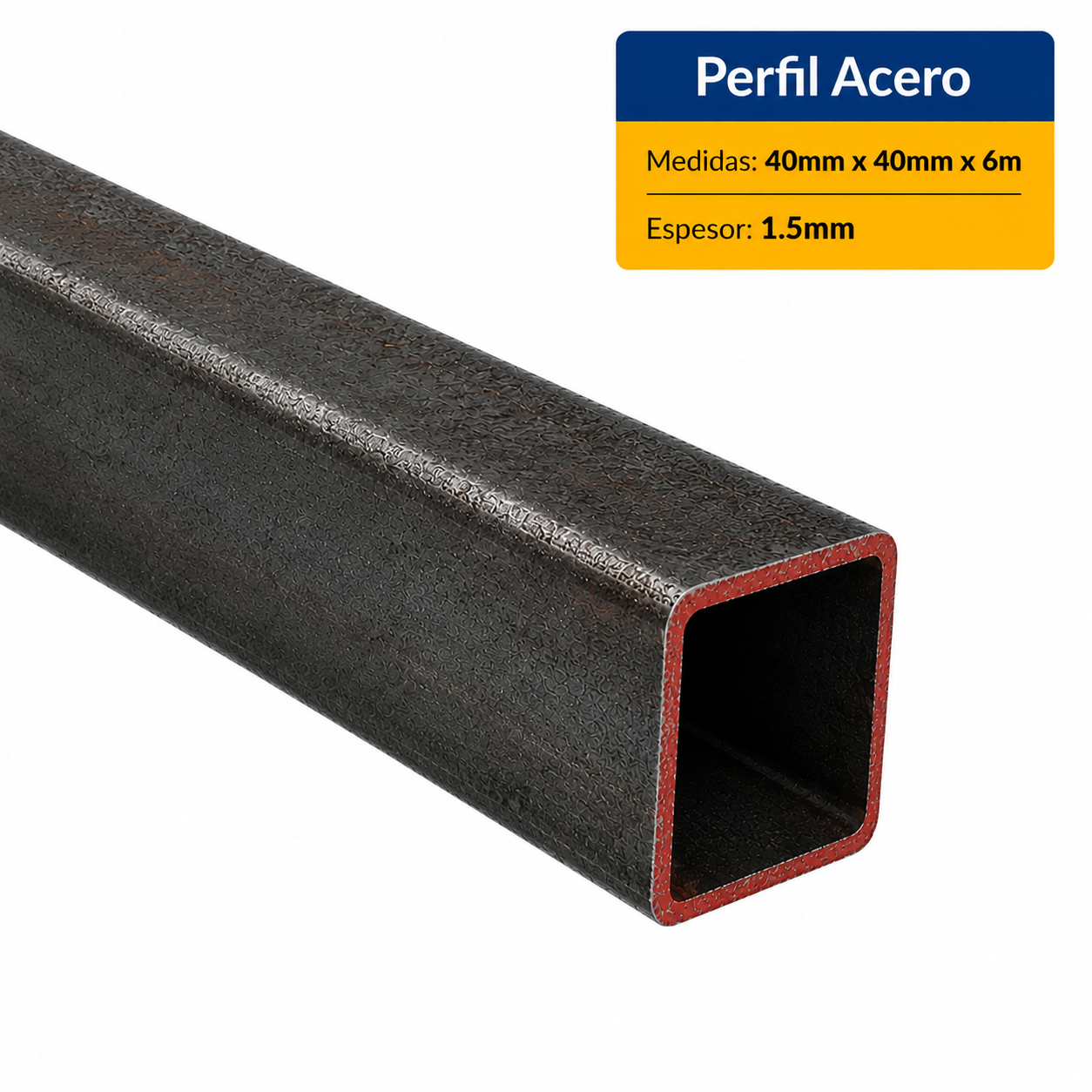 PERFIL CUADRADO ACERO DE (40x40x1.5mm) EN 6 Mt.