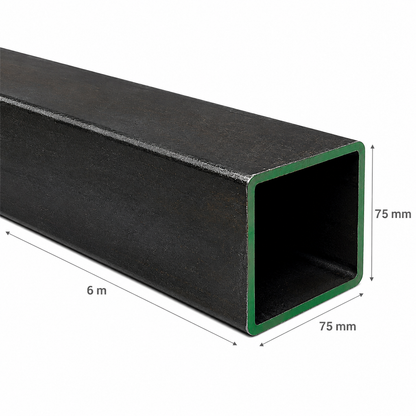 PERFIL CUADRADO ACERO DE (75x75x3mm) EN 6 Mt.