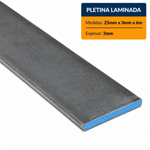 PLETIINA LAMINADA DE ACERO (25X3MM) EN 6m