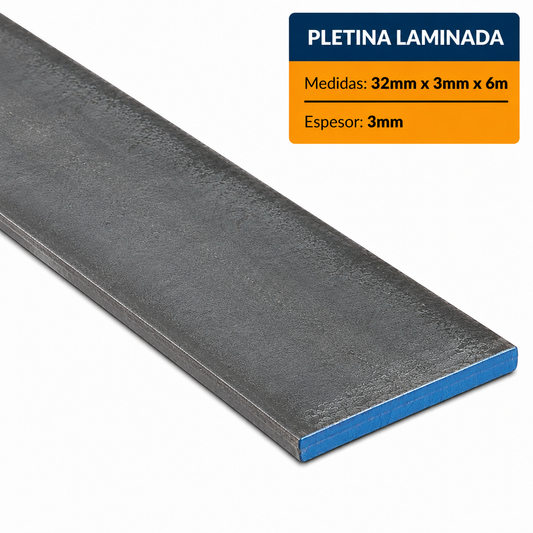 PLETIINA LAMINADA DE ACERO (32X3MM) EN 6m