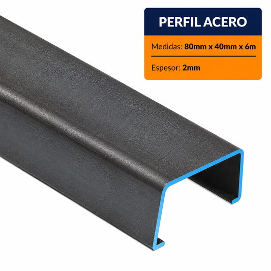 PERFIL DE ACERO COSTANERA DE (80X40X15x2mm) EN 6m