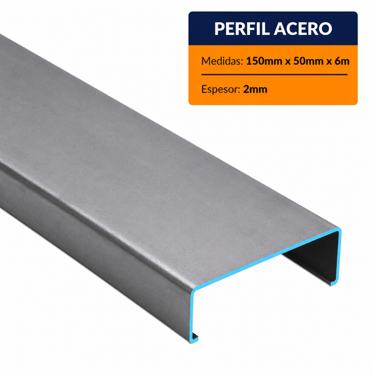 PERFIL DE ACERO COSTANERA DE (100X50Xx2mm) EN 6m