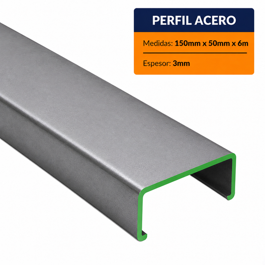 PERFIL DE ACERO COSTANERA DE (100X50Xx3mm) EN 6m