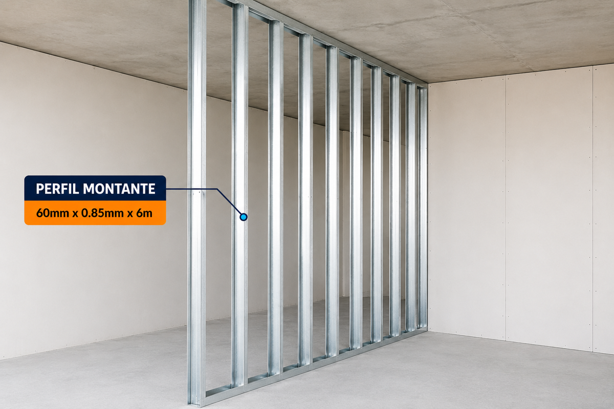 PERFIL ESTRUCTURAL MONTANTE DE (60x0.85mm) EN 6Mt.