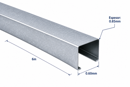 PERFIL ESTRUCTURAL MONTANTE DE (60x0.85mm) EN 6Mt.