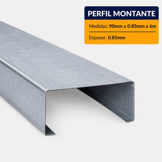 PERFIL ESTRUCTURAL MONTANTE DE (90x0.85mm) EN 6Mt.