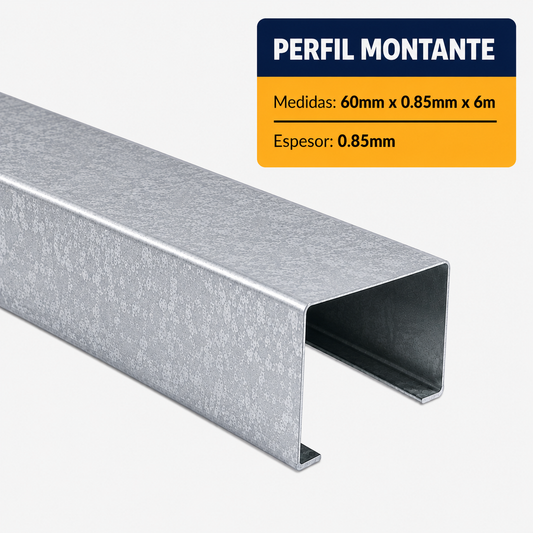 PERFIL ESTRUCTURAL MONTANTE DE (60x0.85mm) EN 6Mt.
