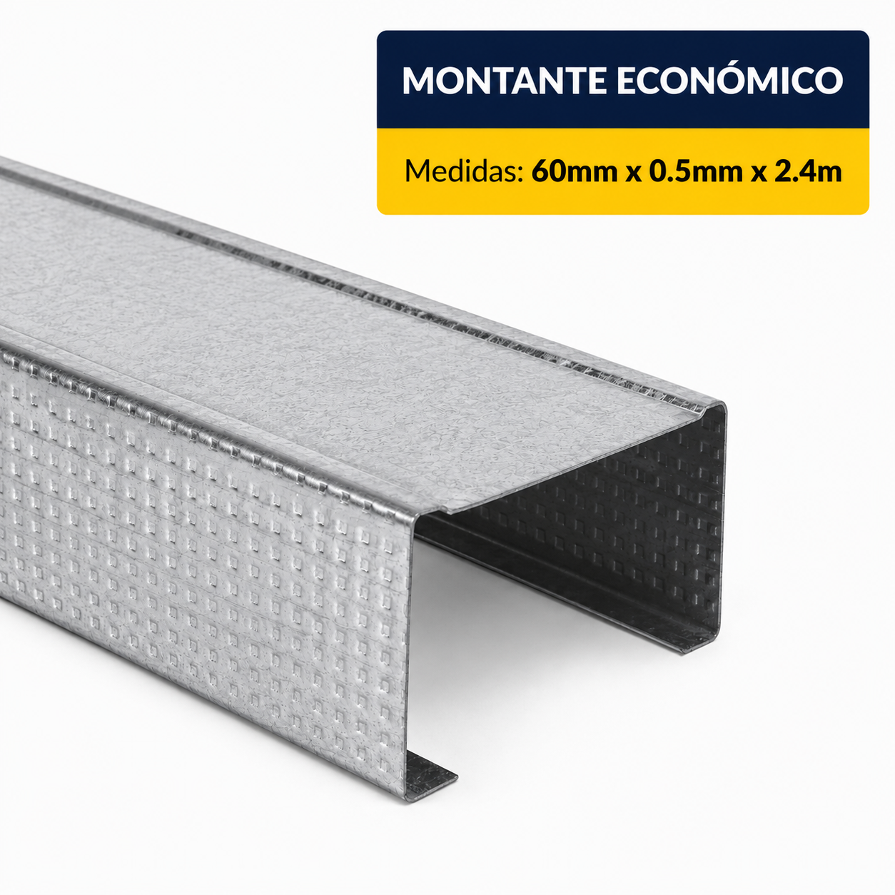 PERFIL ECONOMICO MONTANTE DE (60x0.5mm) EN 2.40Mt.