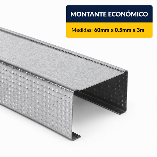PERFIL ECONOMICO MONTANTE DE (60x0.5mm) EN 3Mt.