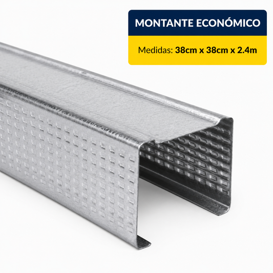 PERFIL ECONOMICO MONTANTE DE (38x38Cm) EN 2.4Mt.