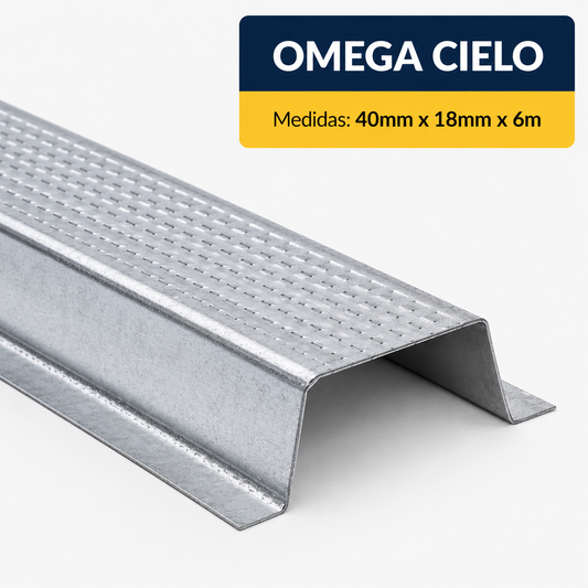 PERFIL ECONOMICO OMEGA CIELO DE (40x18mm) EN 6Mt.