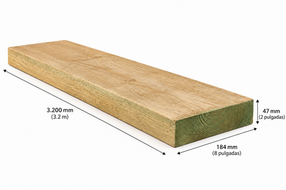 PINO DIMENSIONADO VERDE 2x8x3.2Mt.