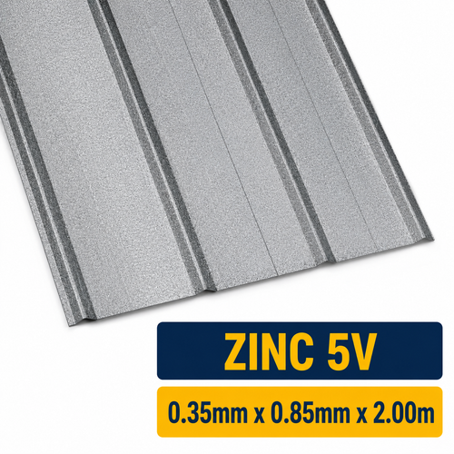 Plancha de Zinc 5V – 0.35 mm | 89,5 x 200 cm