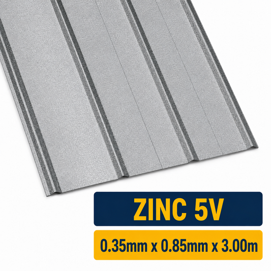 Plancha de Zinc 5V – 0.35 mm | 89,5 x 300 cm