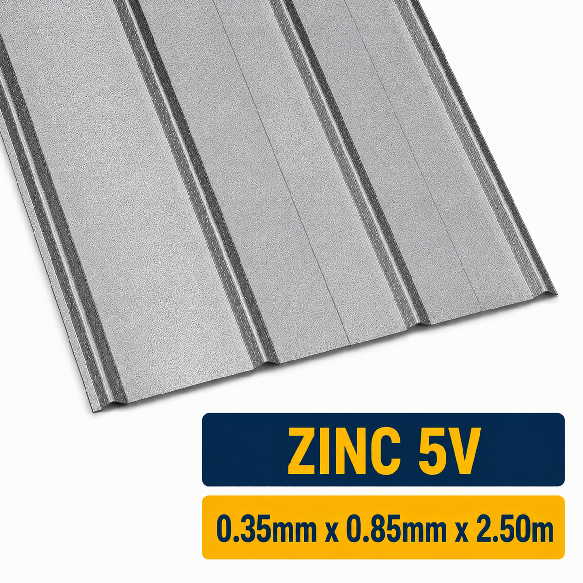Plancha de Zinc 5V – 0.35 mm | 89,5 x 250 cm