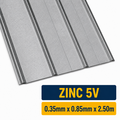 Plancha de Zinc 5V – 0.35 mm | 89,5 x 250 cm