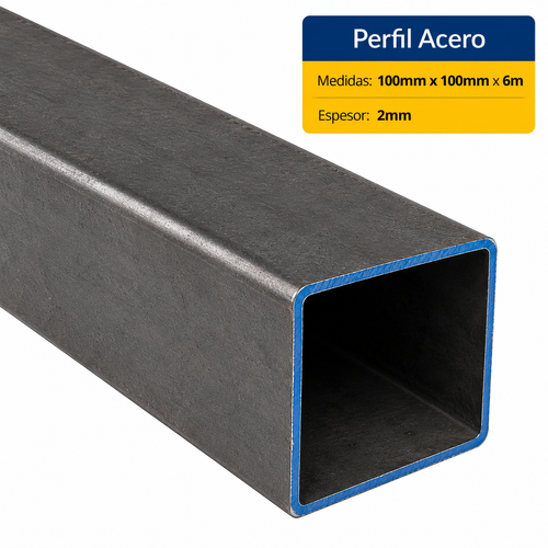 PERFIL CUADRADO ACERO DE (100x100x2mm) EN 6 Mt.