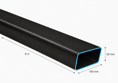 PERFIL RECTANGULAR ACERO (100x50x2mm) EN 6Mt.