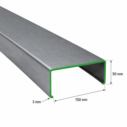 PERFIL DE ACERO COSTANERA DE (100X50Xx3mm) EN 6m