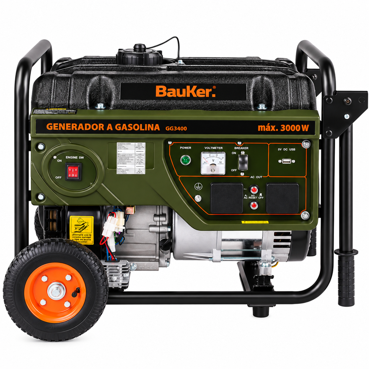 GENERADOR ELECTRICO BAUKER GASOLINA PT M- 3000 W