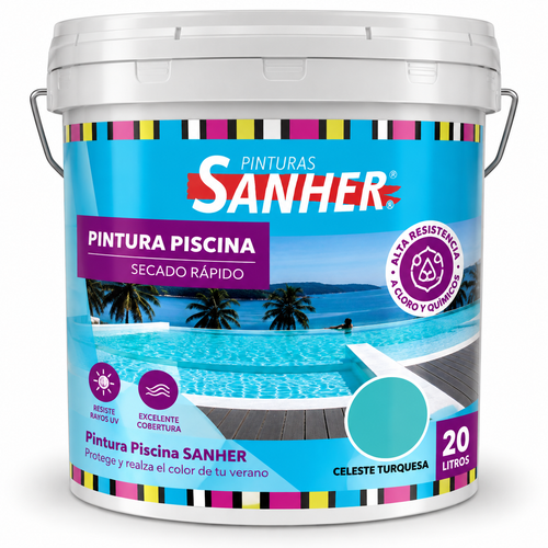 PINTURA PARA PISCINA SANHER (CELESTE) TINETA