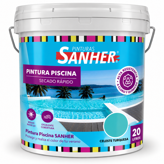 PINTURA PARA PISCINA SANHER (CELESTE) TINETA
