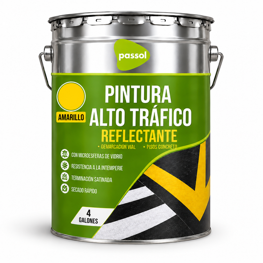 PINTURA DE ALTO TRAFICO REFLECTANTE PASSOL (AMARILLO) 4 Gl.