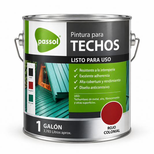 PINTURA PARA TECHO PASSOL (ROJO COLONIAL) GALON