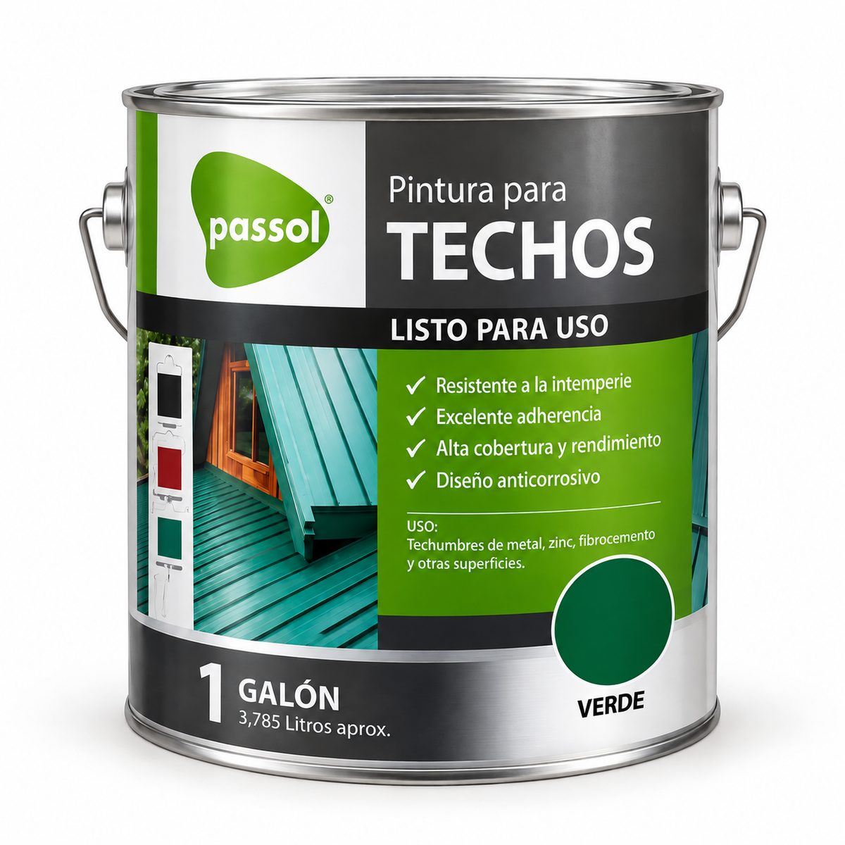 PINTURA PARA TECHO PASSOL (VERDE) GALON