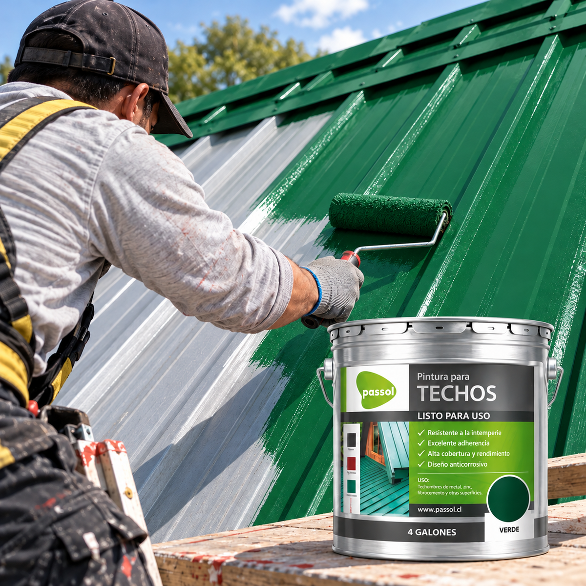 PINTURA PARA TECHO PASSOL (VERDE) GALON
