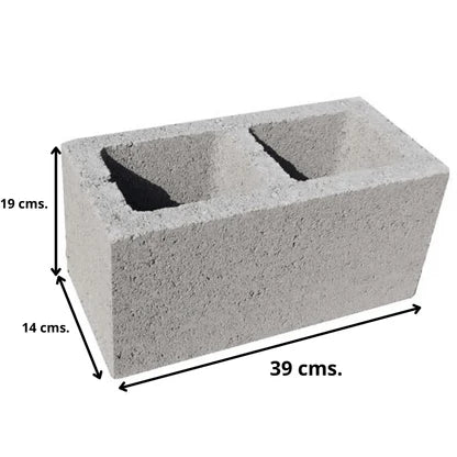 BLOQUE DE HORMIGON EN (19Cm x 19Cm x 39Cm)